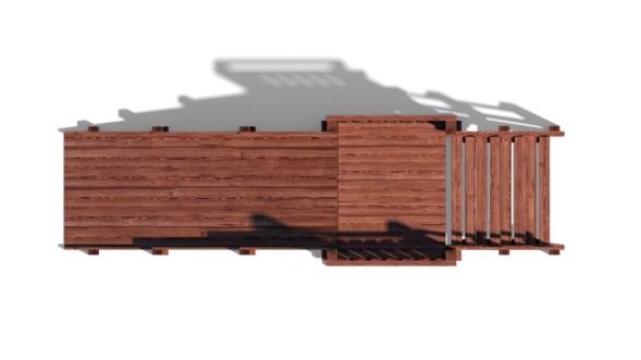 Зимняя деревянная горка Custwood Winter W2 (лестница сзади,скат 3 м)