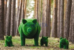 Топиари композиция поросята мама и детки, 4 шт — газон Eco