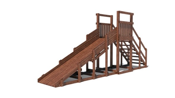Зимняя деревянная горка Custwood Winter W3 (лестница сзади,скат 3,5 м)