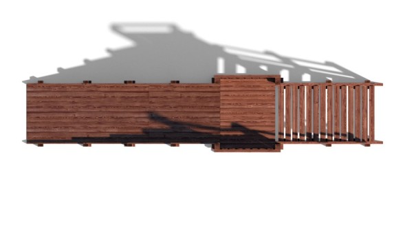 Зимняя деревянная горка Custwood Winter W3 (лестница сзади,скат 3,5 м)