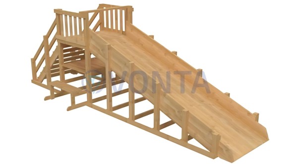 Зимняя деревянная заливная горка Ледянка 1 (без окраски)