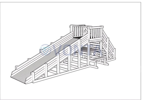 Зимняя деревянная заливная горка Ледянка 1 (без окраски)