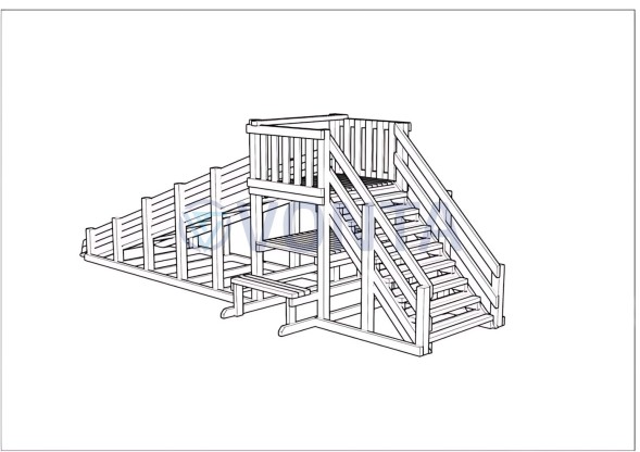 Зимняя деревянная заливная горка Ледянка 1 (без окраски)