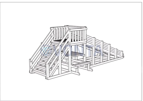 Зимняя деревянная заливная горка Ледянка 1 (без окраски)