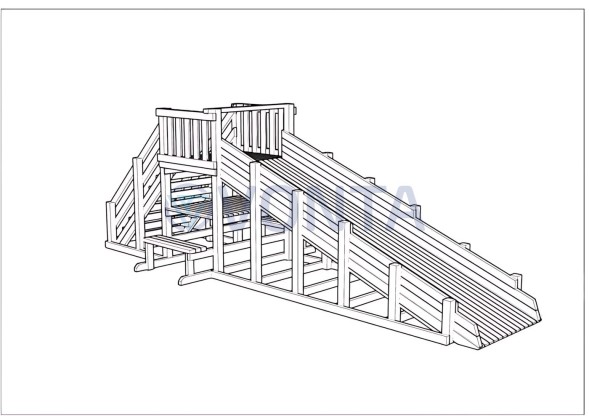 Зимняя деревянная заливная горка Ледянка 1 (без окраски)