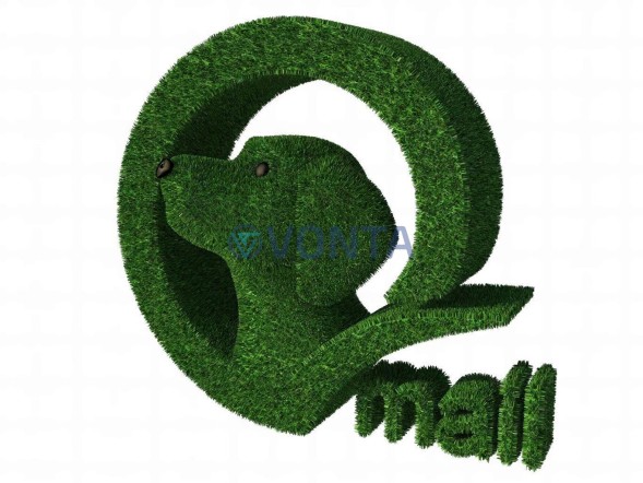 Топиари композиция @mail.ru, h=150 см — газон Eco