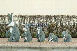 Топиари композиция зайцы, серые — газон Eco