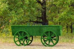 Топиари композиция ослики с телегой — газон Eco