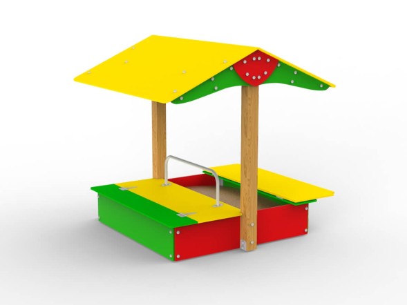Песочница с крышками и навесом «Клубника», 352.02 исп.1