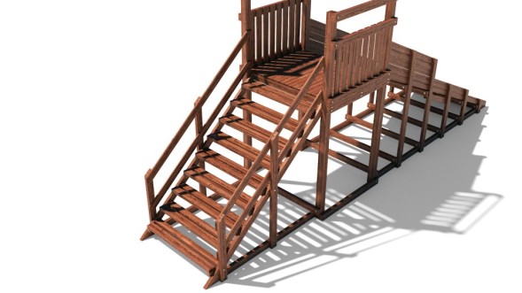 Зимняя деревянная горка Custwood Winter W4 (лестница сзади,скат 4 м)