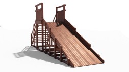 Зимняя деревянная горка Custwood Winter W4 (лестница сзади,скат 4 м)