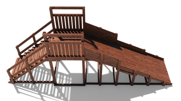 Зимняя деревянная горка Custwood Winter W4 (лестница сзади,скат 4 м)