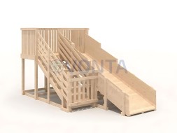 Деревянная зимняя горка IgraGrad Snow Fox скат 4 м без окраски