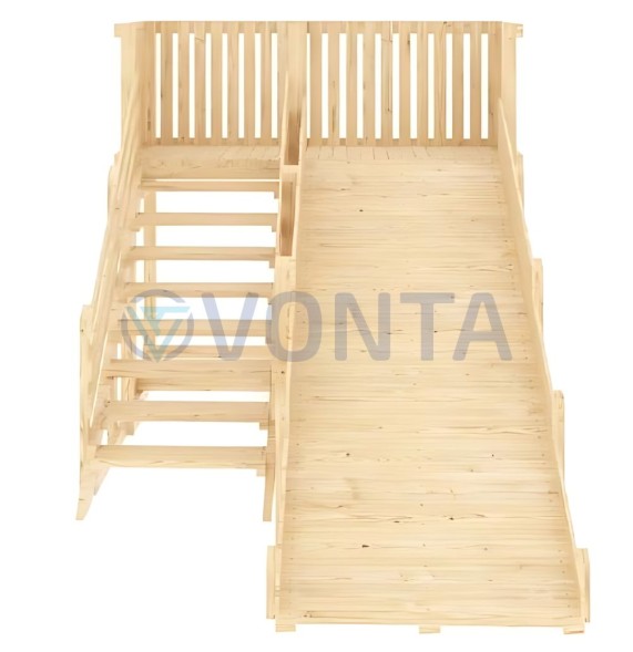 Деревянная зимняя горка IgraGrad Snow Fox скат 4 м без окраски