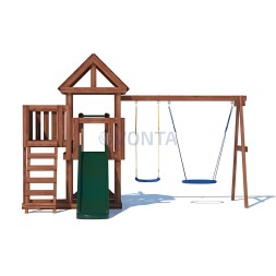 Детская площадка CustWood Junior Color JC5 с деревянной крышей