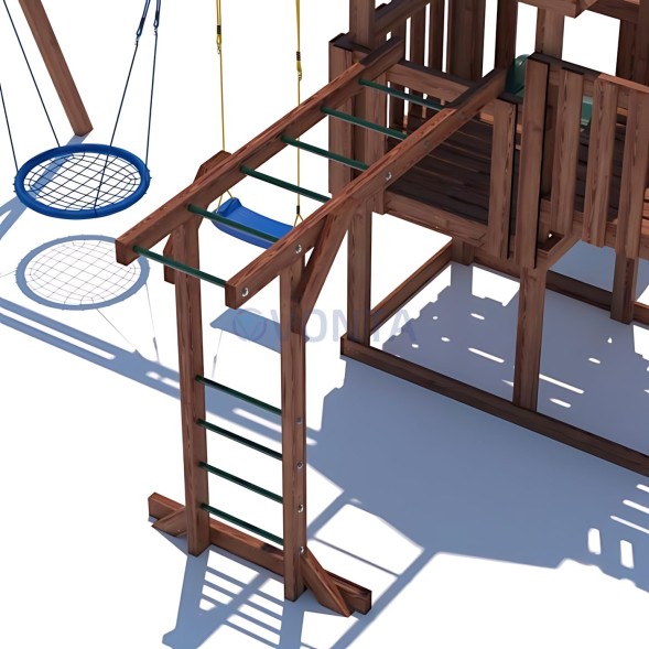 Детская площадка CustWood Junior Color JC5 с деревянной крышей