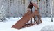 Зимняя деревянная горка Custwood Winter WF4 с крышей (лестница сзади, скат 4 м)
