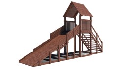 Зимняя деревянная горка Custwood Winter WF4 с крышей (лестница сзади, скат 4 м)