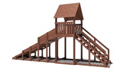 Зимняя деревянная горка Custwood Winter WF4 с крышей (лестница сзади, скат 4 м)
