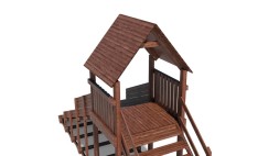 Зимняя деревянная горка Custwood Winter WF4 с крышей (лестница сзади, скат 4 м)
