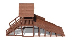 Зимняя деревянная горка Custwood Winter WF4 с крышей (лестница сзади, скат 4 м)