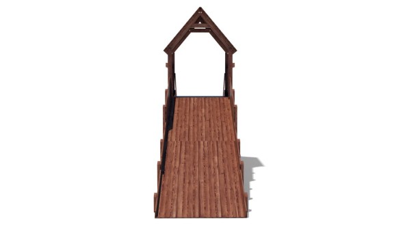Зимняя деревянная горка Custwood Winter WF4 с крышей (лестница сзади, скат 4 м)