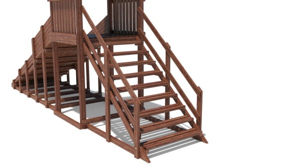 Зимняя деревянная горка Custwood Winter WF4 с крышей (лестница сзади, скат 4 м)