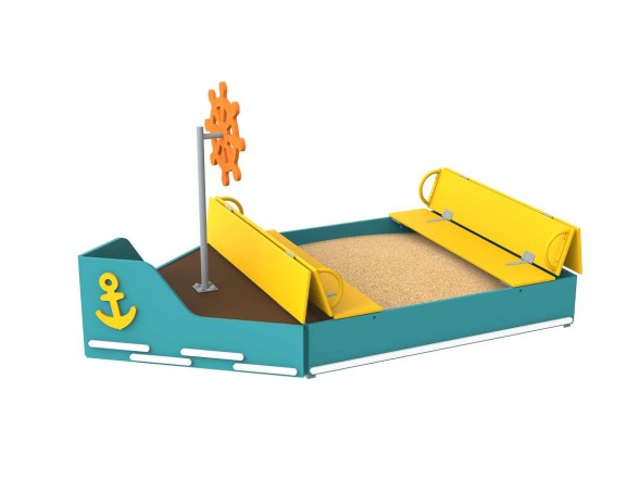 Песочница с крышкой-гармошкой «Катер», 351.04 исп.2