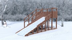 Зимняя деревянная горка Custwood Winter W5 (лестница сбоку, скат 4,3 м)