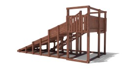 Зимняя деревянная горка Custwood Winter W5 (лестница сбоку, скат 4,3 м)