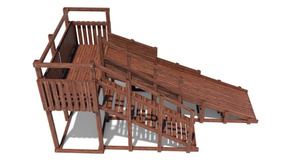 Зимняя деревянная горка Custwood Winter W5 (лестница сбоку, скат 4,3 м)