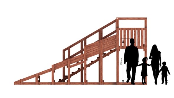 Зимняя деревянная горка Custwood Winter W5 (лестница сбоку, скат 4,3 м)