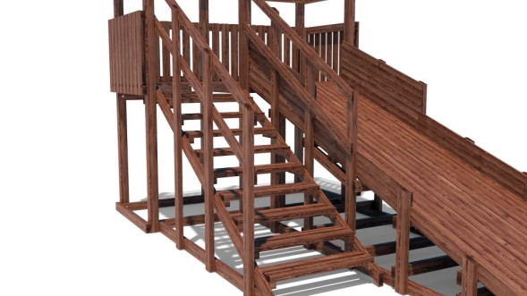 Зимняя деревянная горка Custwood Winter W5 (лестница сбоку, скат 4,3 м)
