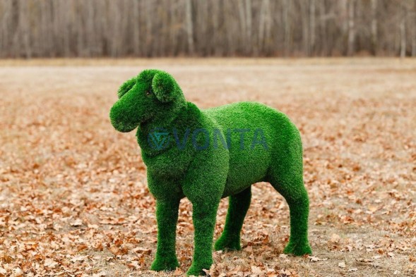 Топиари композиция ягнята и овечка — газон Deluxe