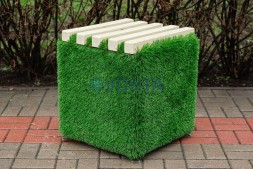 Топиари композиция рояль c логотипом и пуфом — газон Deluxe