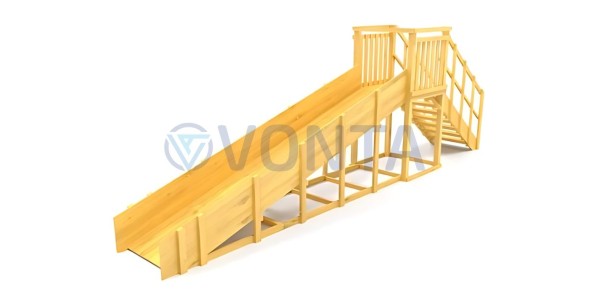 Зимняя горка Савушка Зима Wood-2 (скат 5 метров)