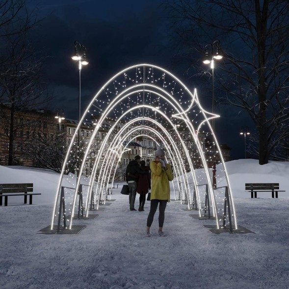 Светодиодный Тоннель Желаний 4.3*3.58 м., холодный-белый, (ARK-016-1001)