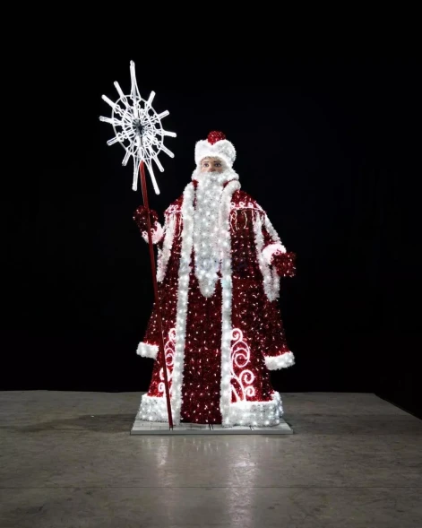 Светодиодная фигура из мишуры Дед Мороз в красной шубе 4.15 м., (3DGR815-R)