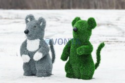 Топиари мышка Пипа серая — газон Eco