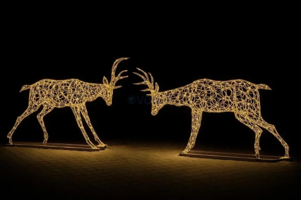 Комплект светодиодных фигур Олени бодающиеся 2 шт., 150 см., (SR043)