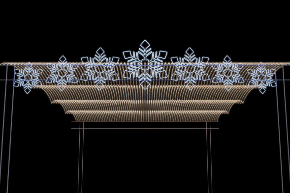 Светодиодная растяжка Снежинки 500 см., (SR360)