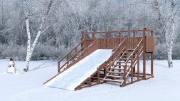 Зимняя деревянная горка Custwood Winter W6 (2 лестницы, скат 4,3 м)