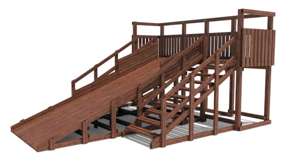 Зимняя деревянная горка Custwood Winter W6 (2 лестницы, скат 4,3 м)