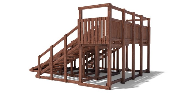 Зимняя деревянная горка Custwood Winter W6 (2 лестницы, скат 4,3 м)