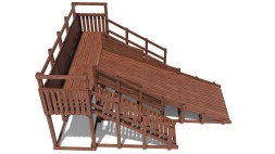 Зимняя деревянная горка Custwood Winter W6 (2 лестницы, скат 4,3 м)