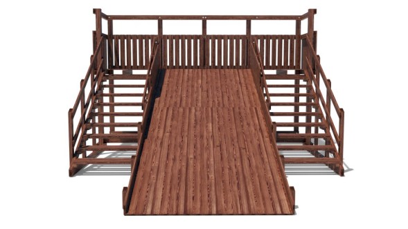 Зимняя деревянная горка Custwood Winter W6 (2 лестницы, скат 4,3 м)