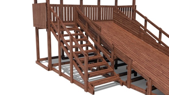 Зимняя деревянная горка Custwood Winter W6 (2 лестницы, скат 4,3 м)