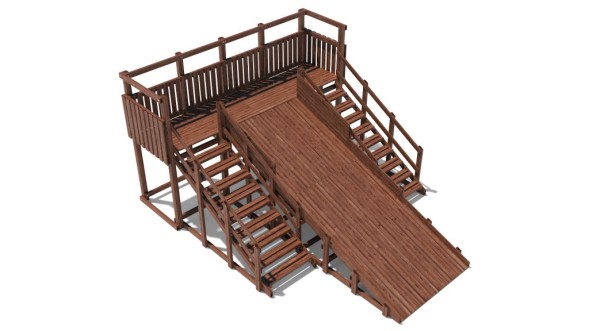 Зимняя деревянная горка Custwood Winter W6 (2 лестницы, скат 4,3 м)