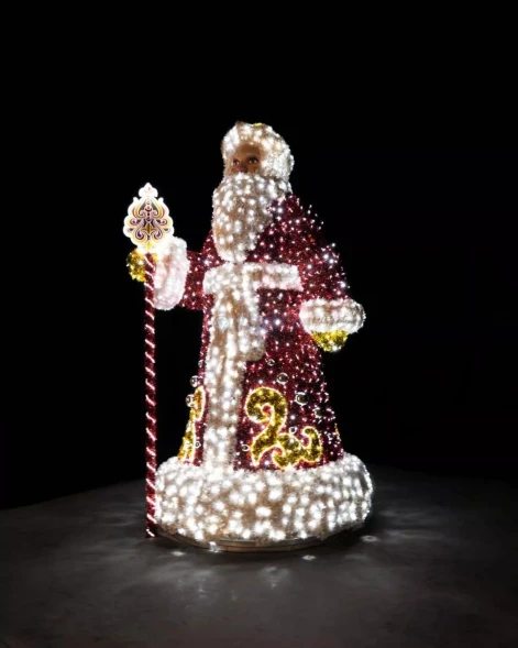 Светодиодная фигура из мишуры Дед Мороз 3.55 м., (3DGR794)