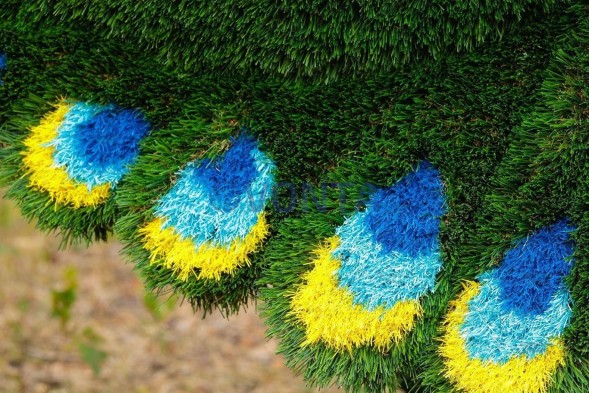 Топиари павлин, основа композиций — газон Deluxe + Eco